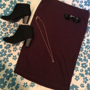 NWOT Purple Jersey Knit Pencil Skirt